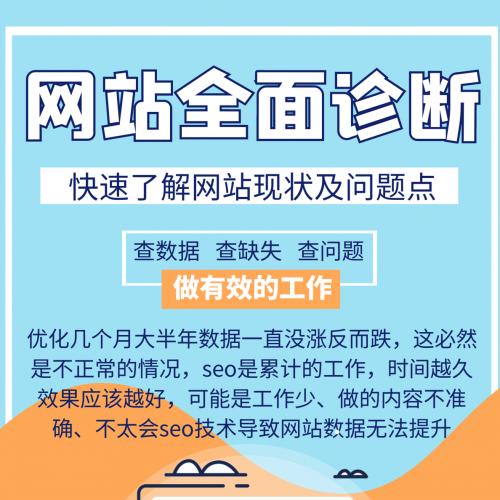 网站诊断（网页、内容、seo标签、外链、域名等全面诊断）